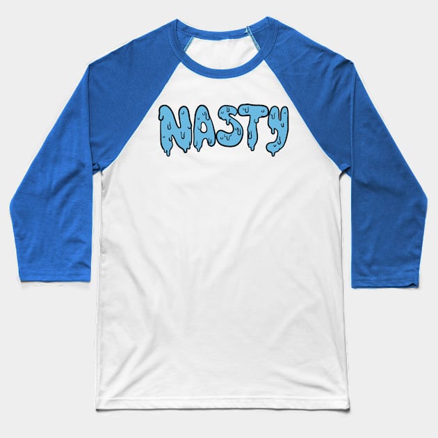 Nasty Blue Ooze Baseball T-Shirt by MistDecay